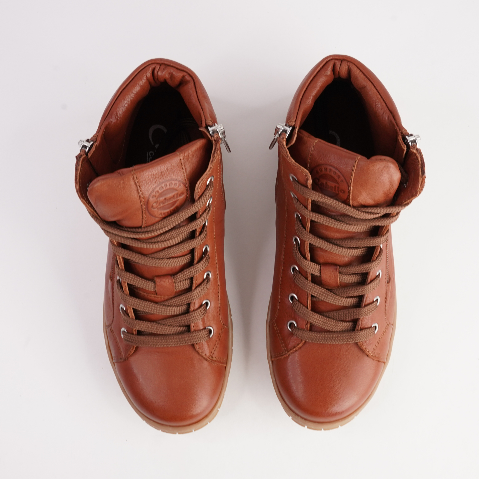 Reagan Tan Leather Lace Up Boots