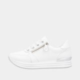 D1302 White Leather Sneakers
