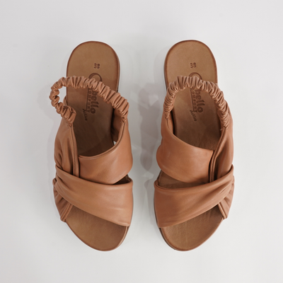 Yara Tan Leather Sandals