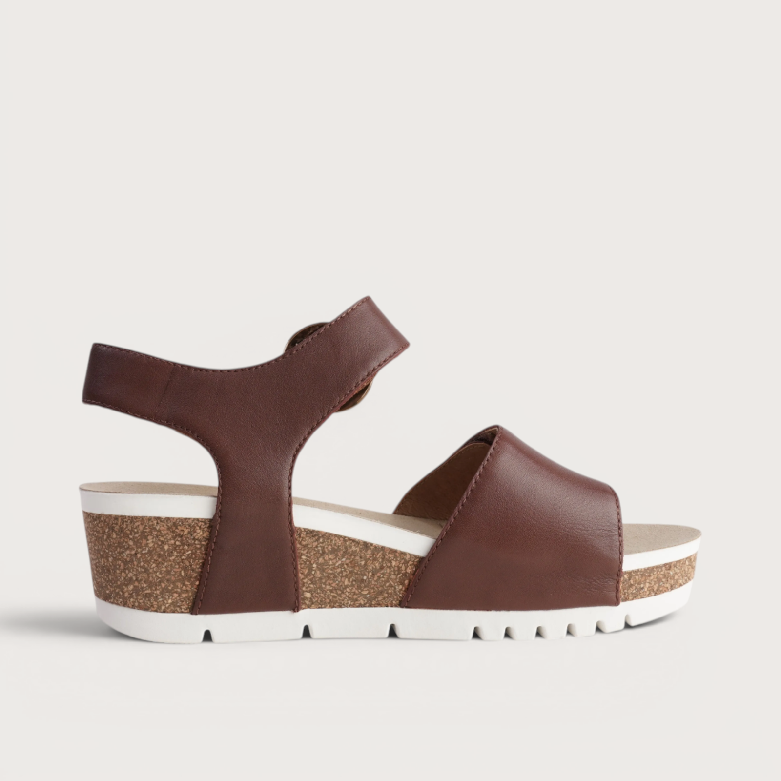 Quinn 16 Cognac Leather Wedge Sandals