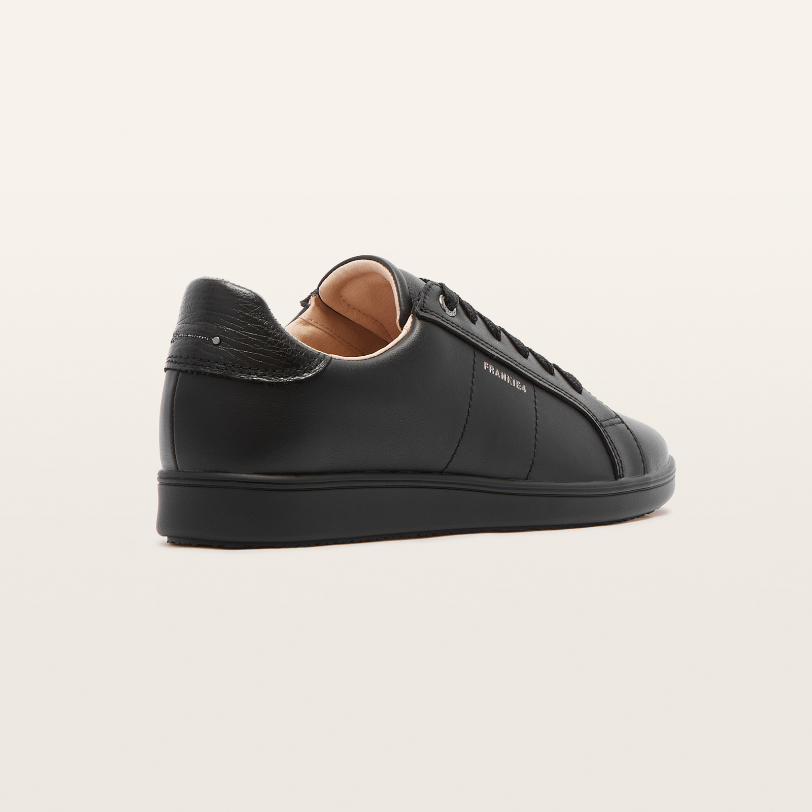 Jackie V Black/ Black Leather Sneakers