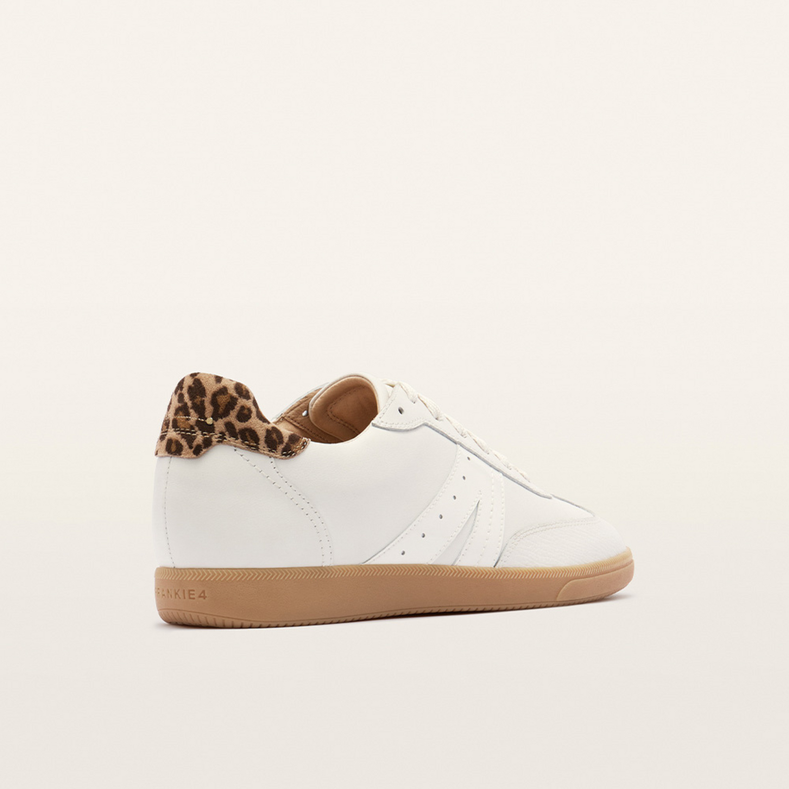Levi White/ Leopard Leather Sneakers