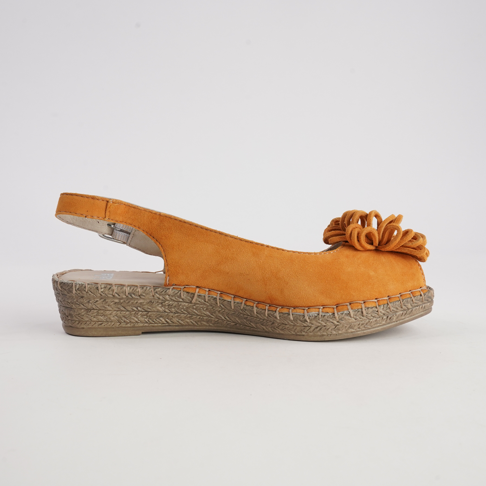 Erica Orange Suede Espadrille Wedges