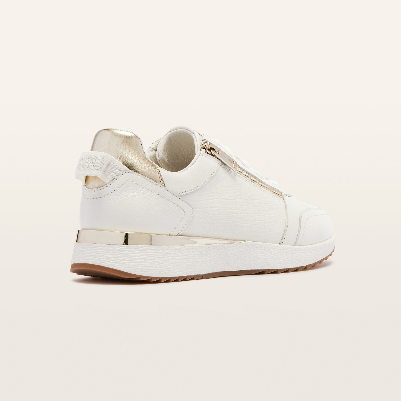 Brooklyn White Gold Leather Sneakers