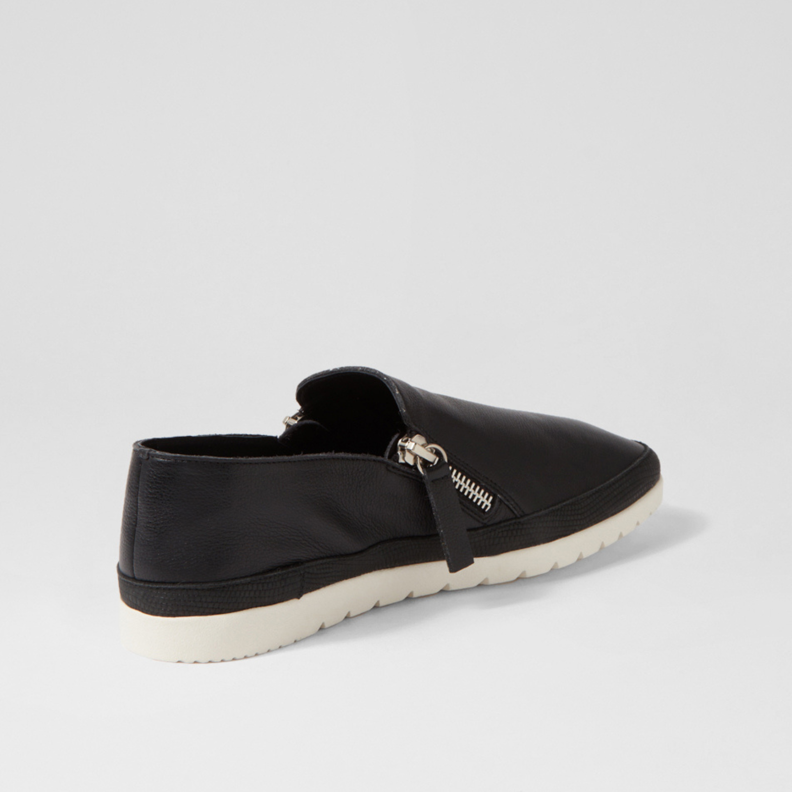 Ashli Black Lizard Metallic Leather Sneakers