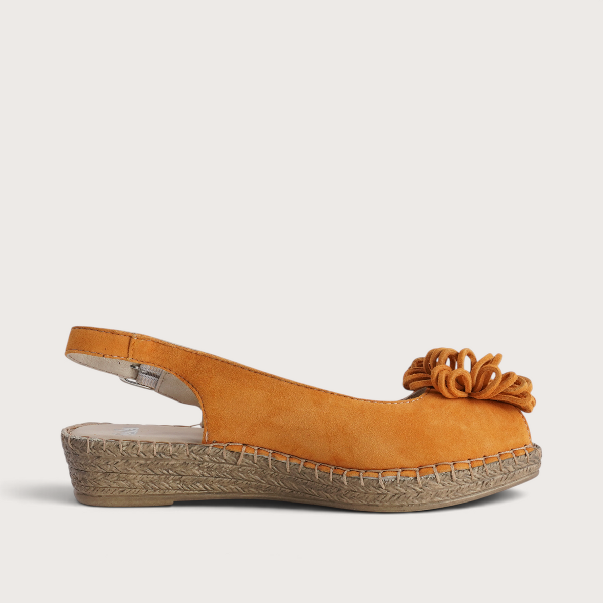 Erica Orange Suede Espadrille Wedges