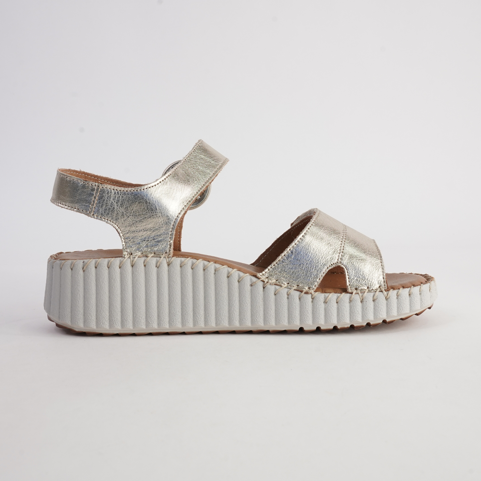 Tina Gold Leather Sandals