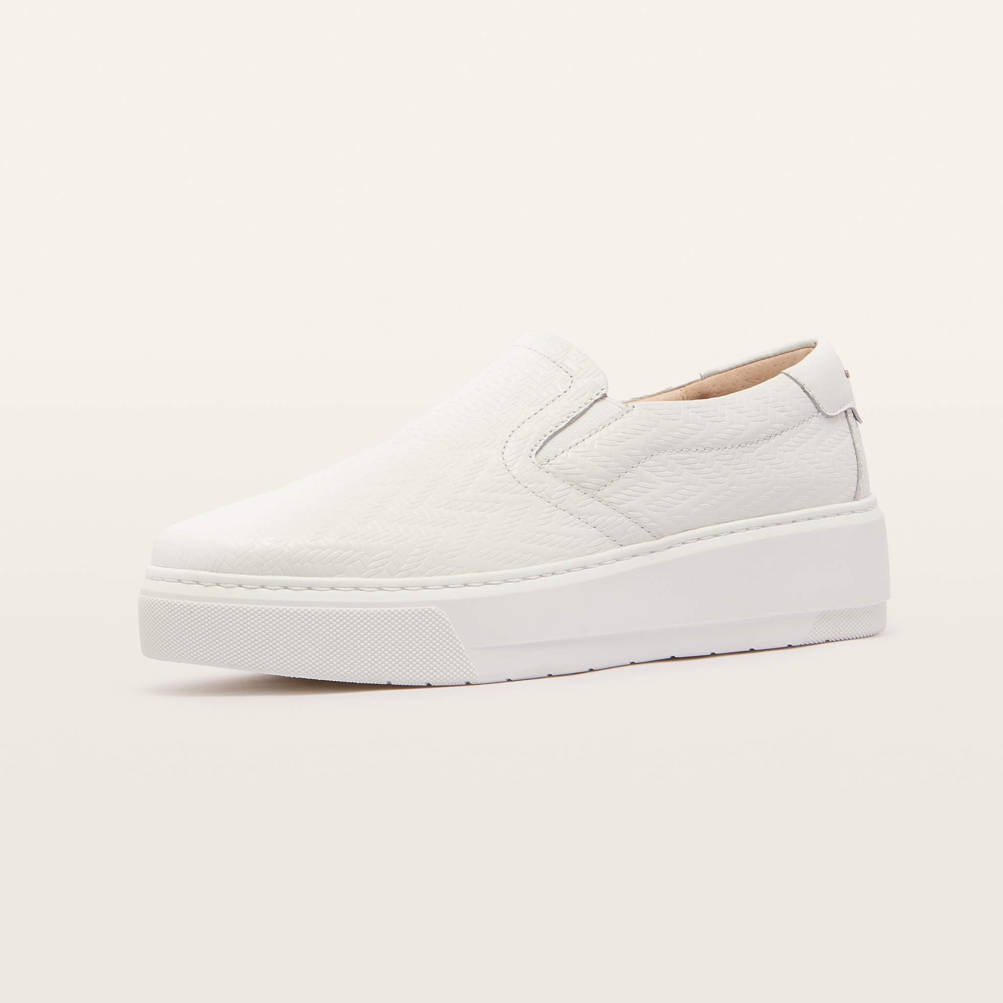 Maxwell White Weave Leather Sneakers