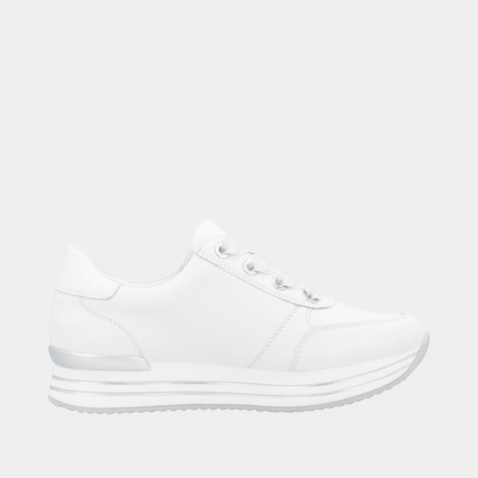 D1302 White Leather Sneakers