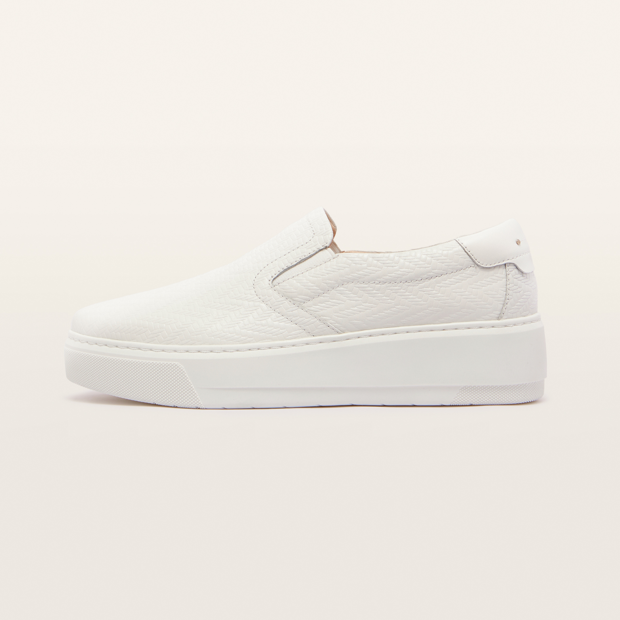 Maxwell White Weave Leather Sneakers