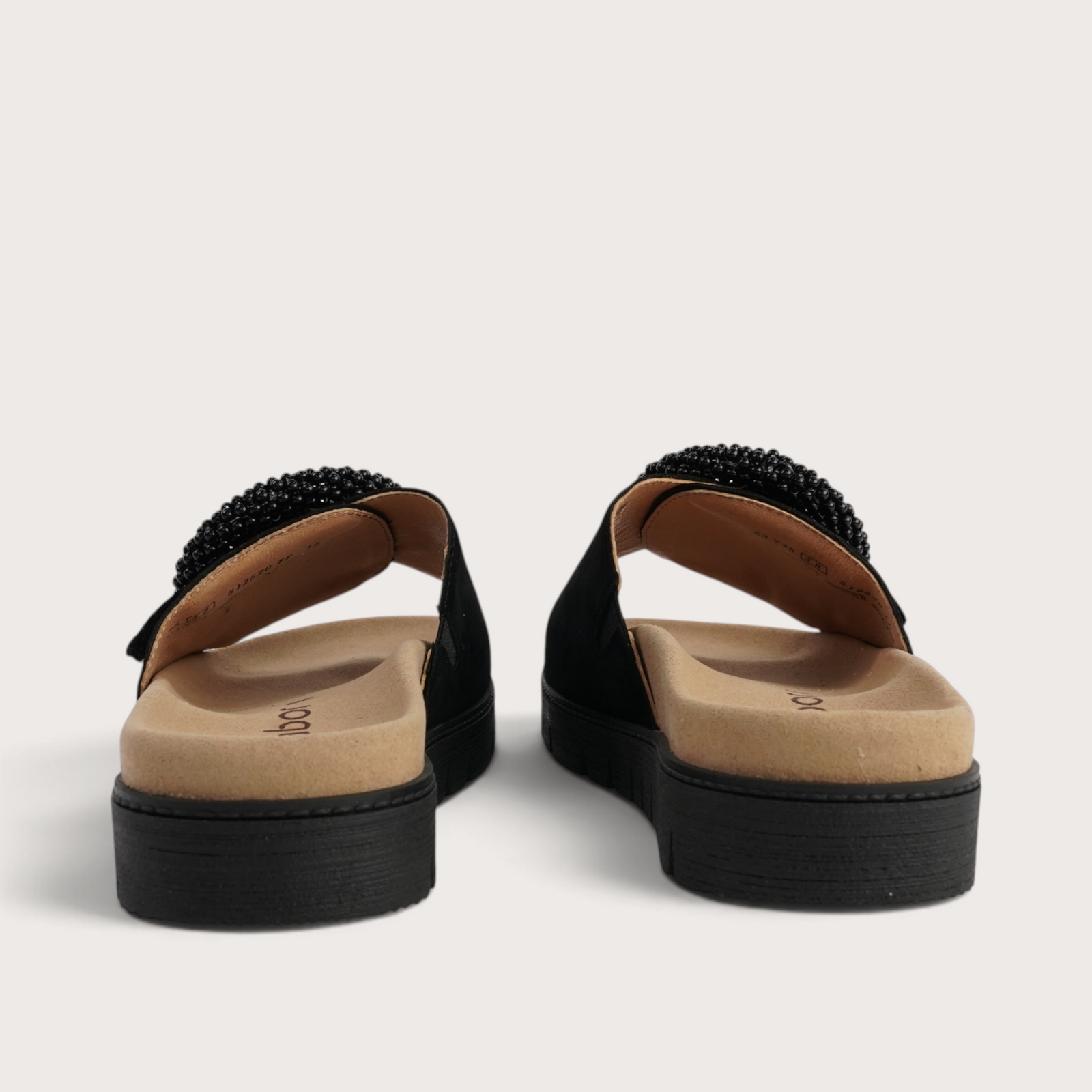 Lucille Black Suede Slides