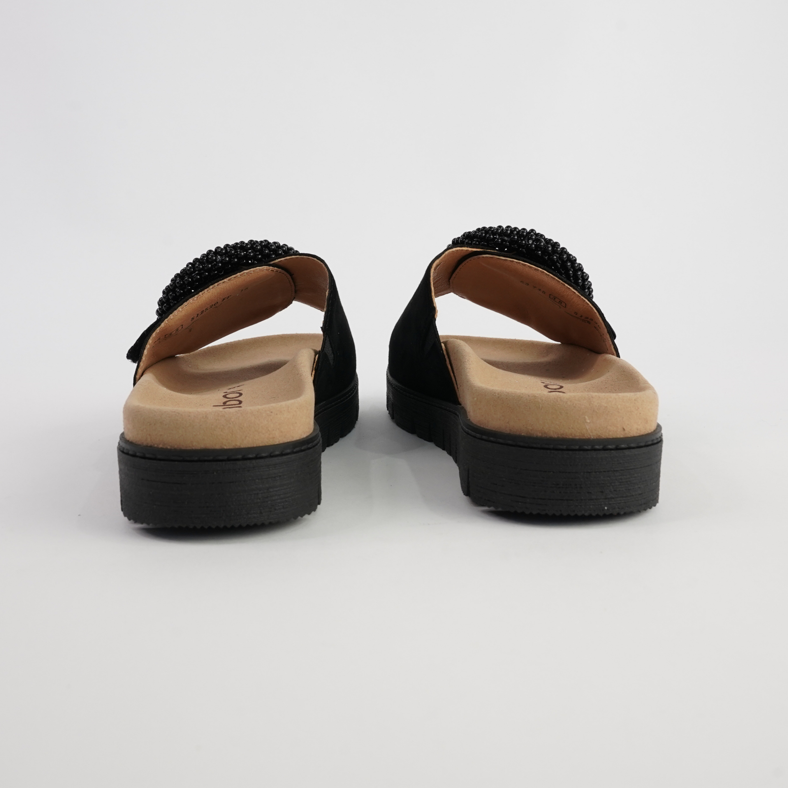 Lucille Black Suede Slides