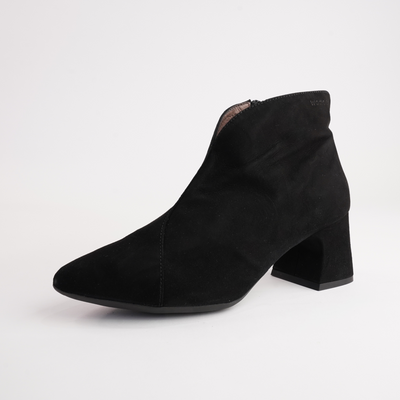 Isolde Black Suede Leather Ankle Boots