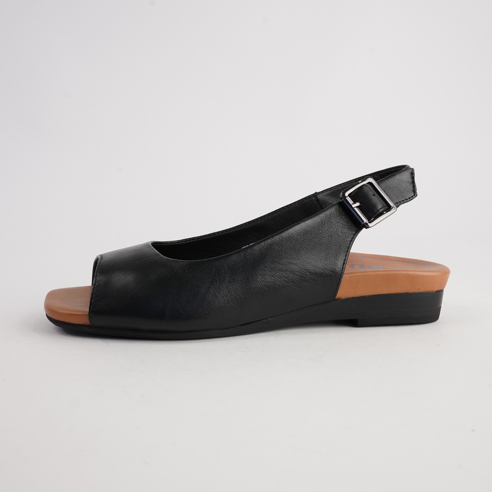 Freda Black Leather Sandals