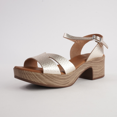 Phillipa Champagne Leather Heels