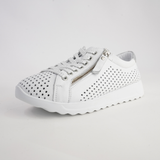 Eg256 White Leather Sneakers