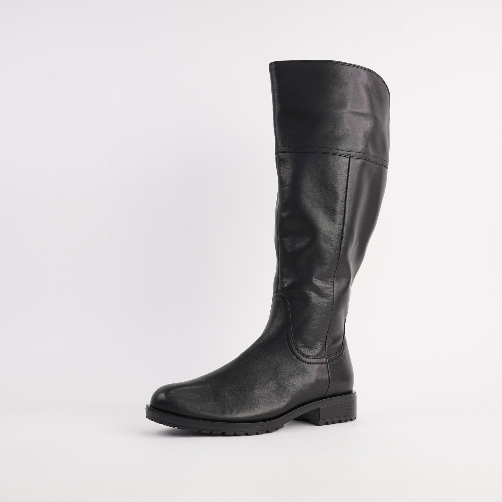 Charlie Black Leather Knee High Boots