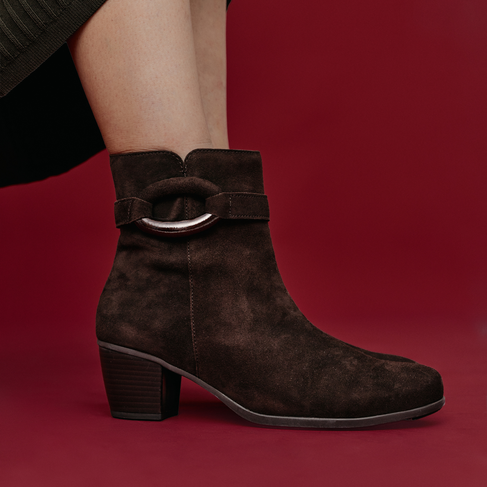 Mirellin Chocolate Leather Ankle Boots