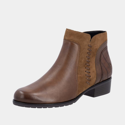 D6893 Chestnut Leather Ankle Boots