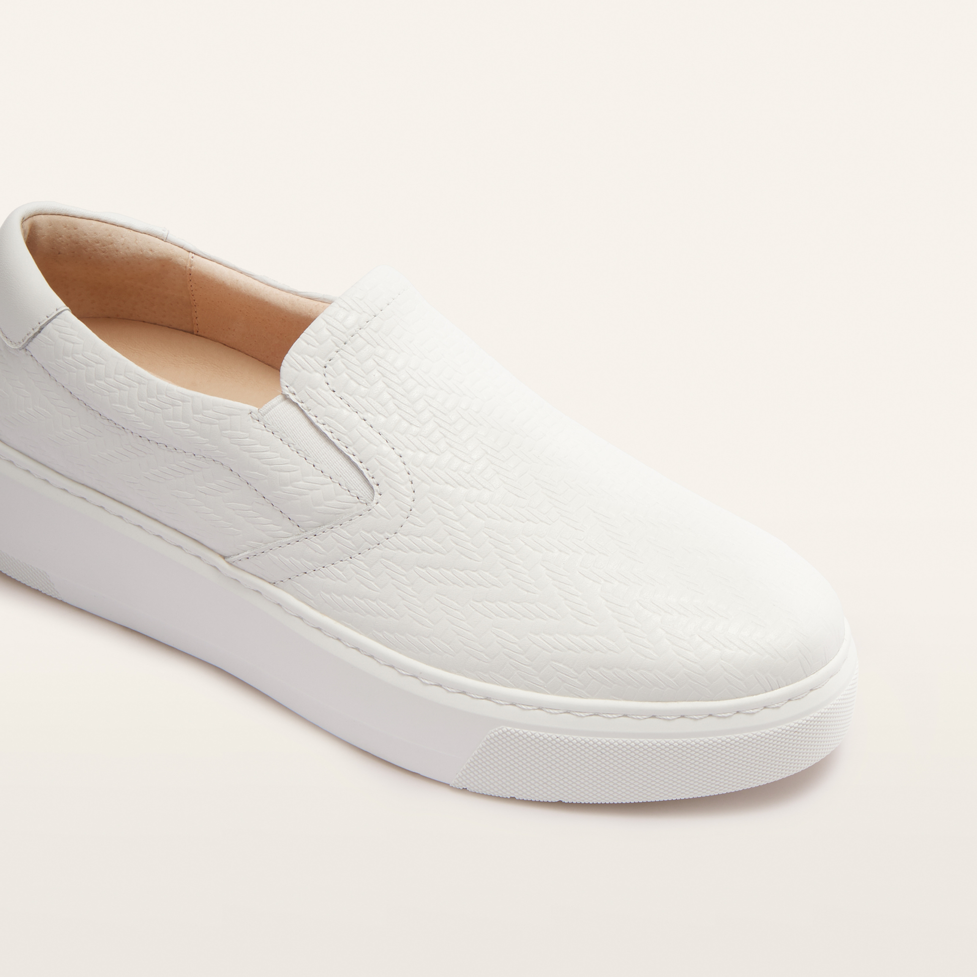 Maxwell White Weave Leather Sneakers
