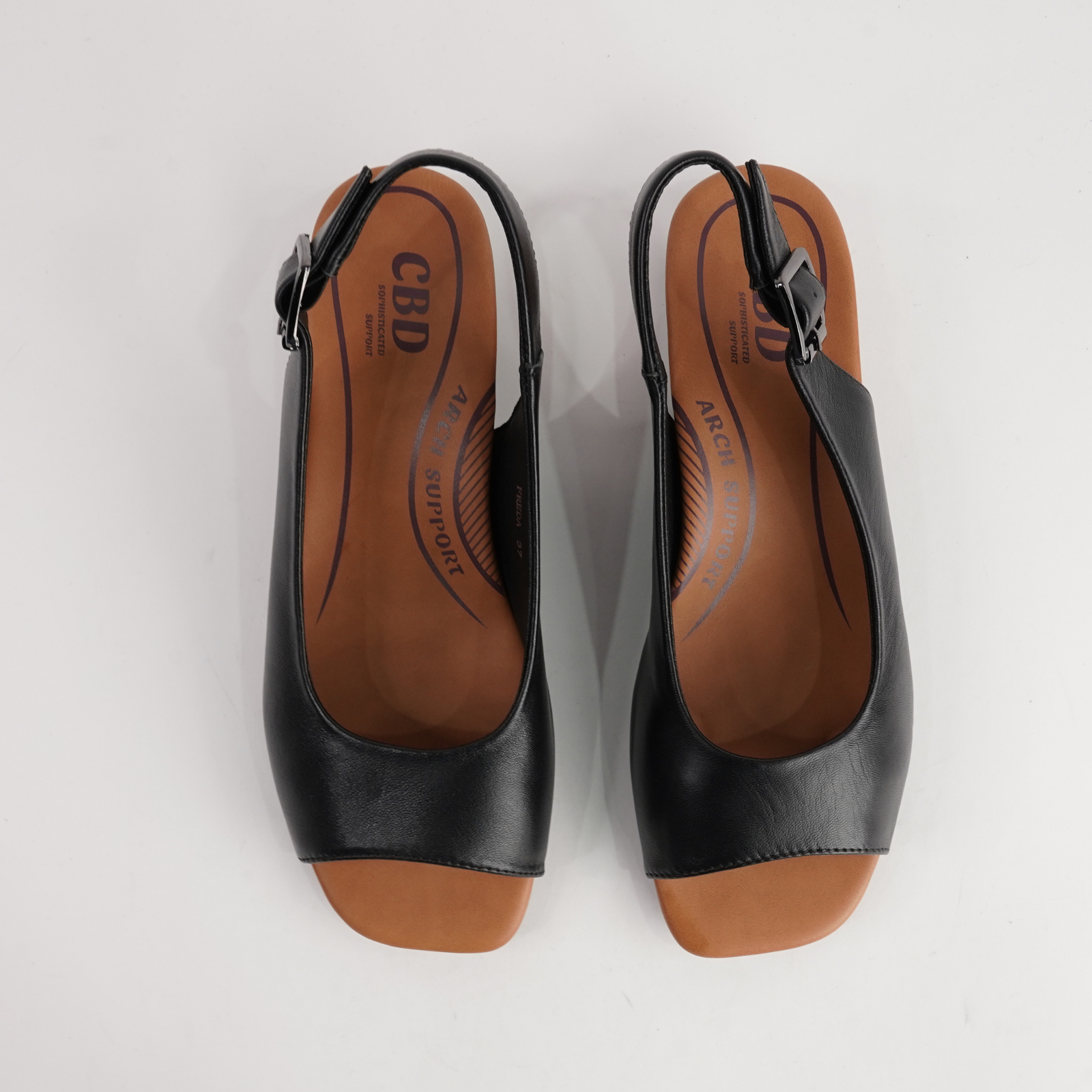 Freda Black Leather Sandals