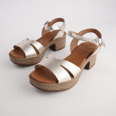 Phillipa Champagne Leather Heels