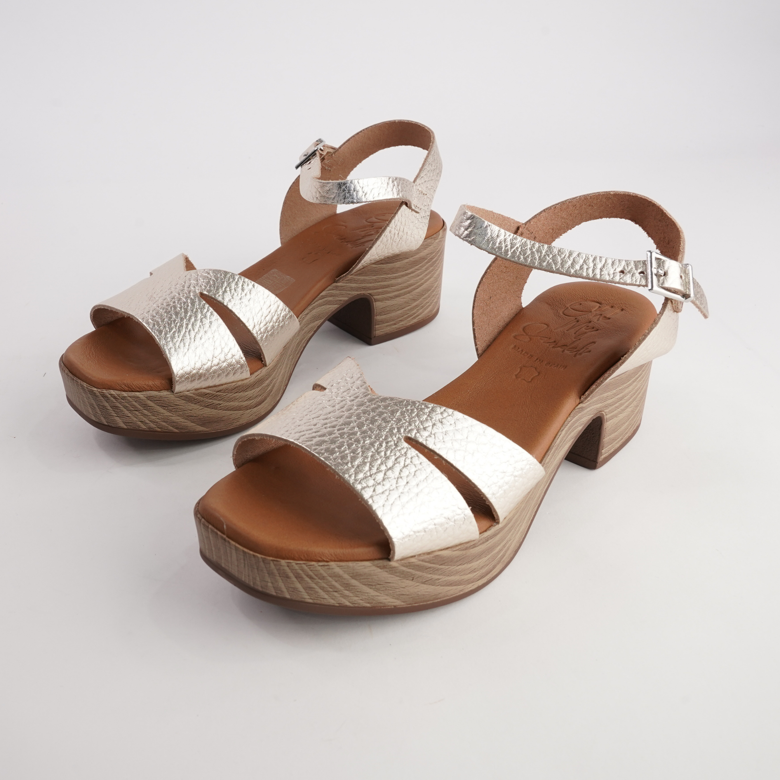 Phillipa Champagne Leather Heels