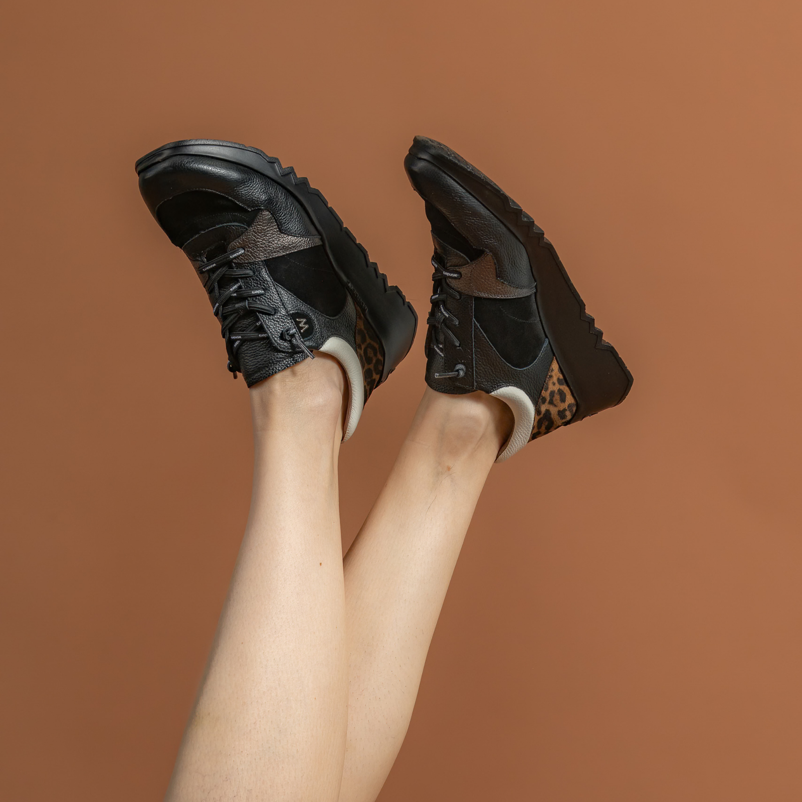 Alba Black Multi Leather Sneakers