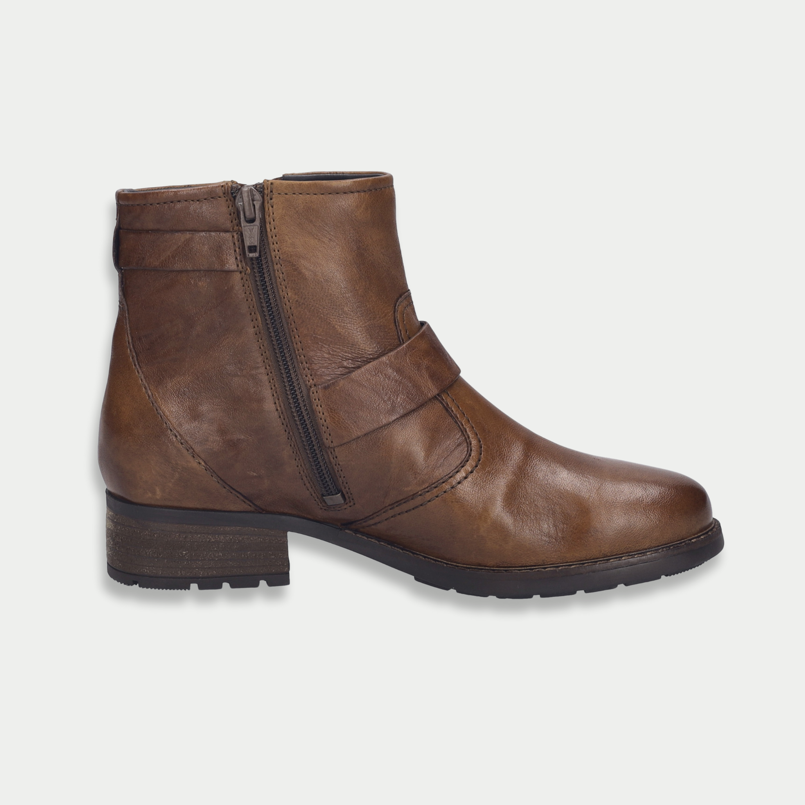 Kate 21 Cognac Leather Ankle Boots