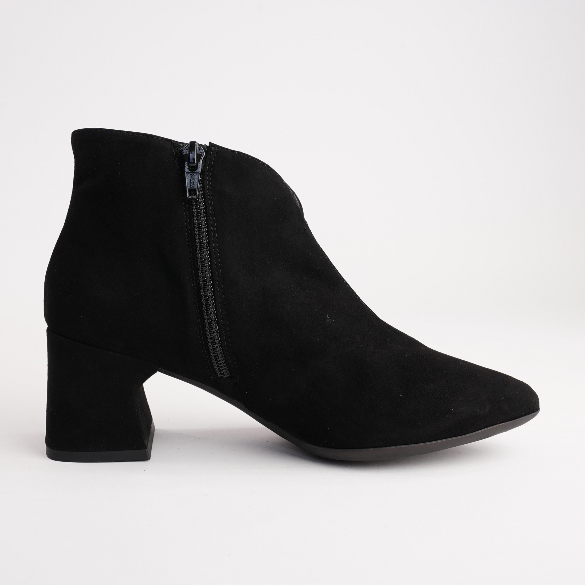 Isolde Black Suede Leather Ankle Boots