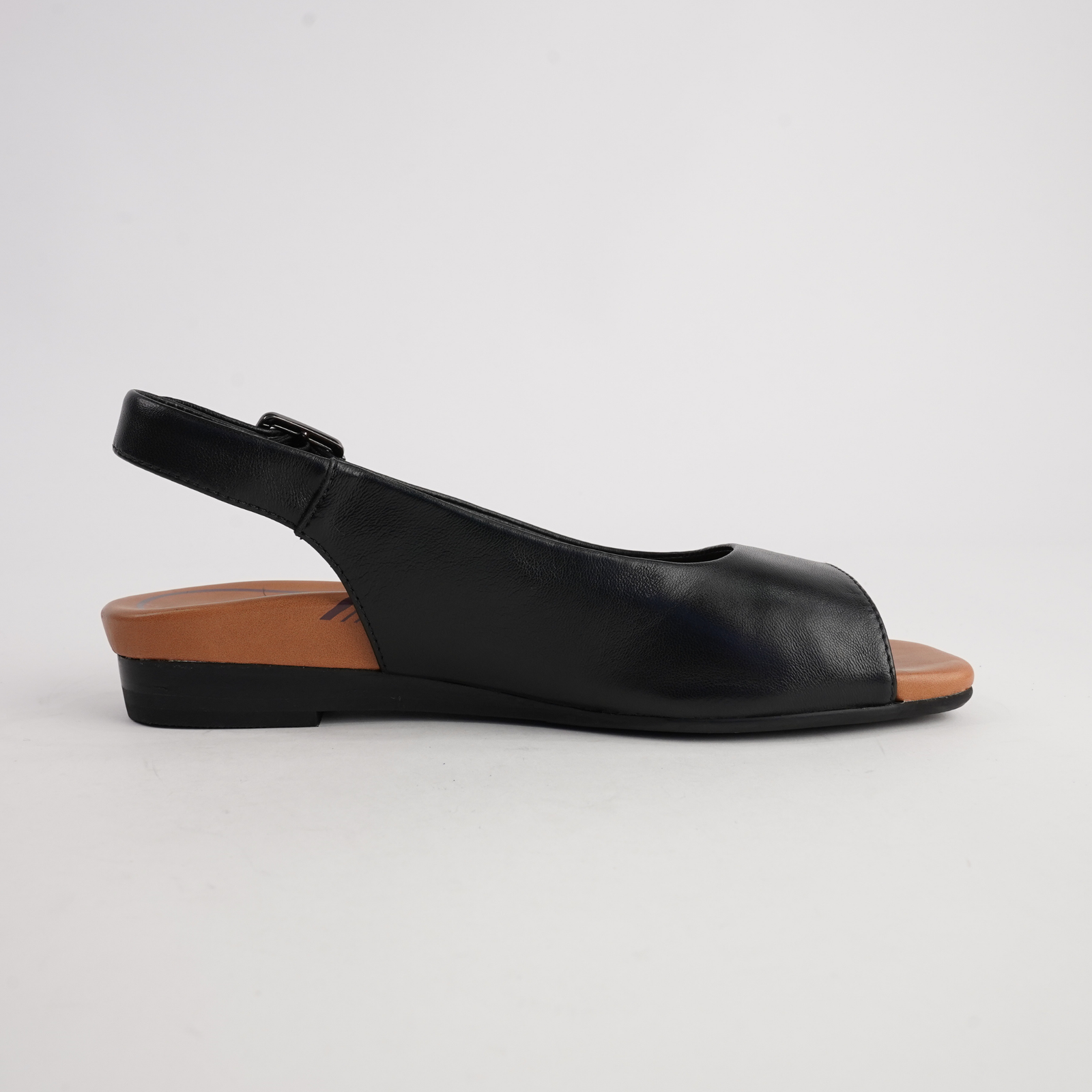 Freda Black Leather Sandals