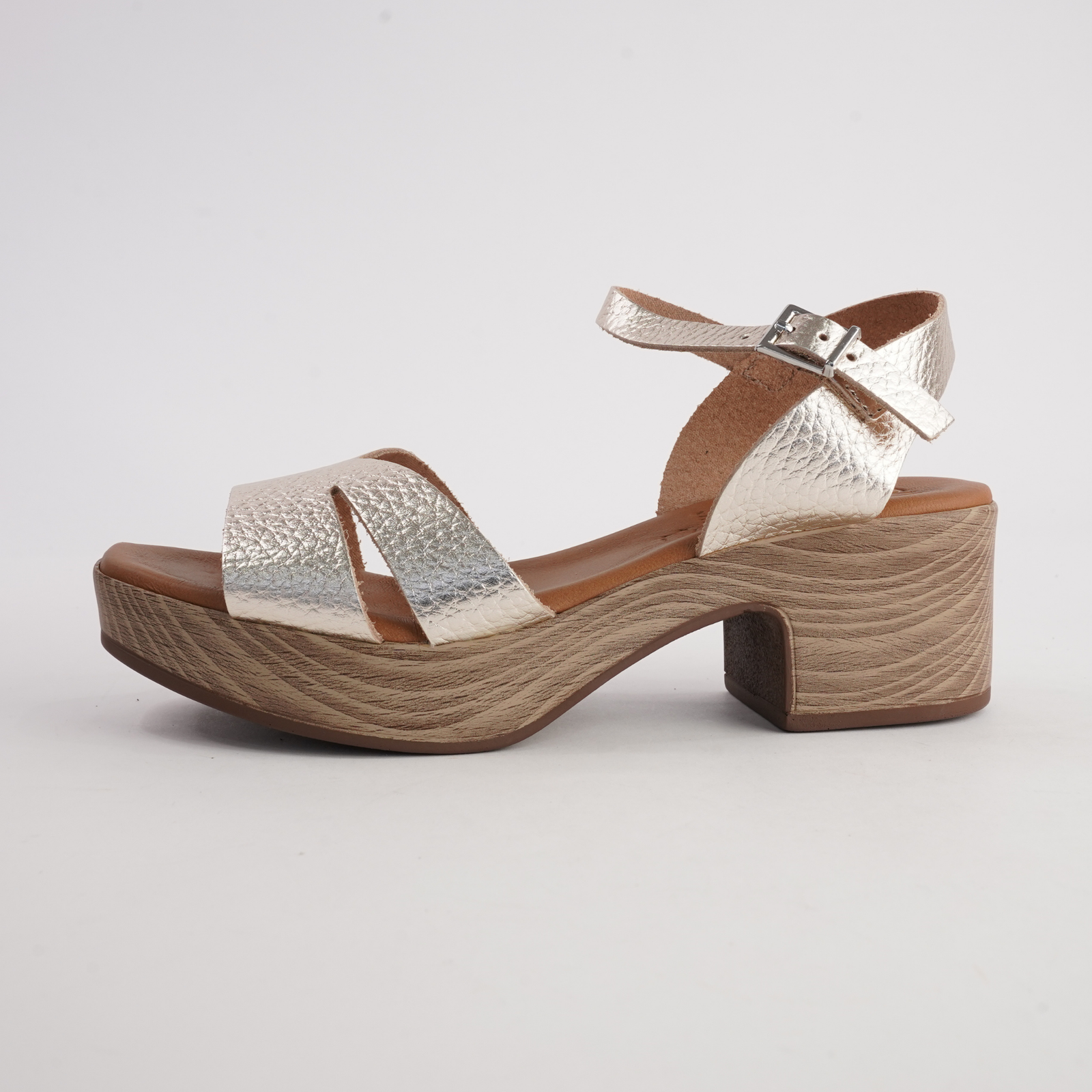 Phillipa Champagne Leather Heels