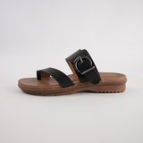 Archy Black Leather Sandals