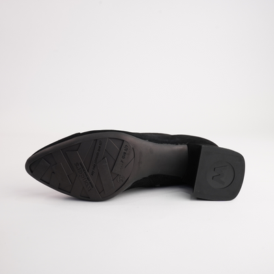 Isolde Black Suede Leather Ankle Boots