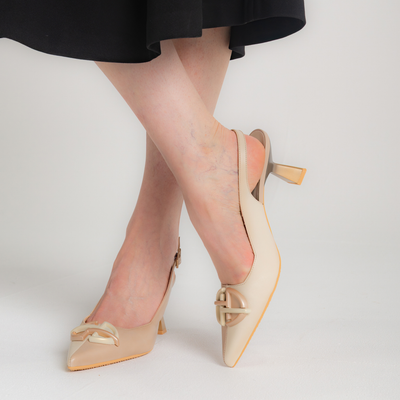 Hv253867 Taupe/ Latte Leather Heels