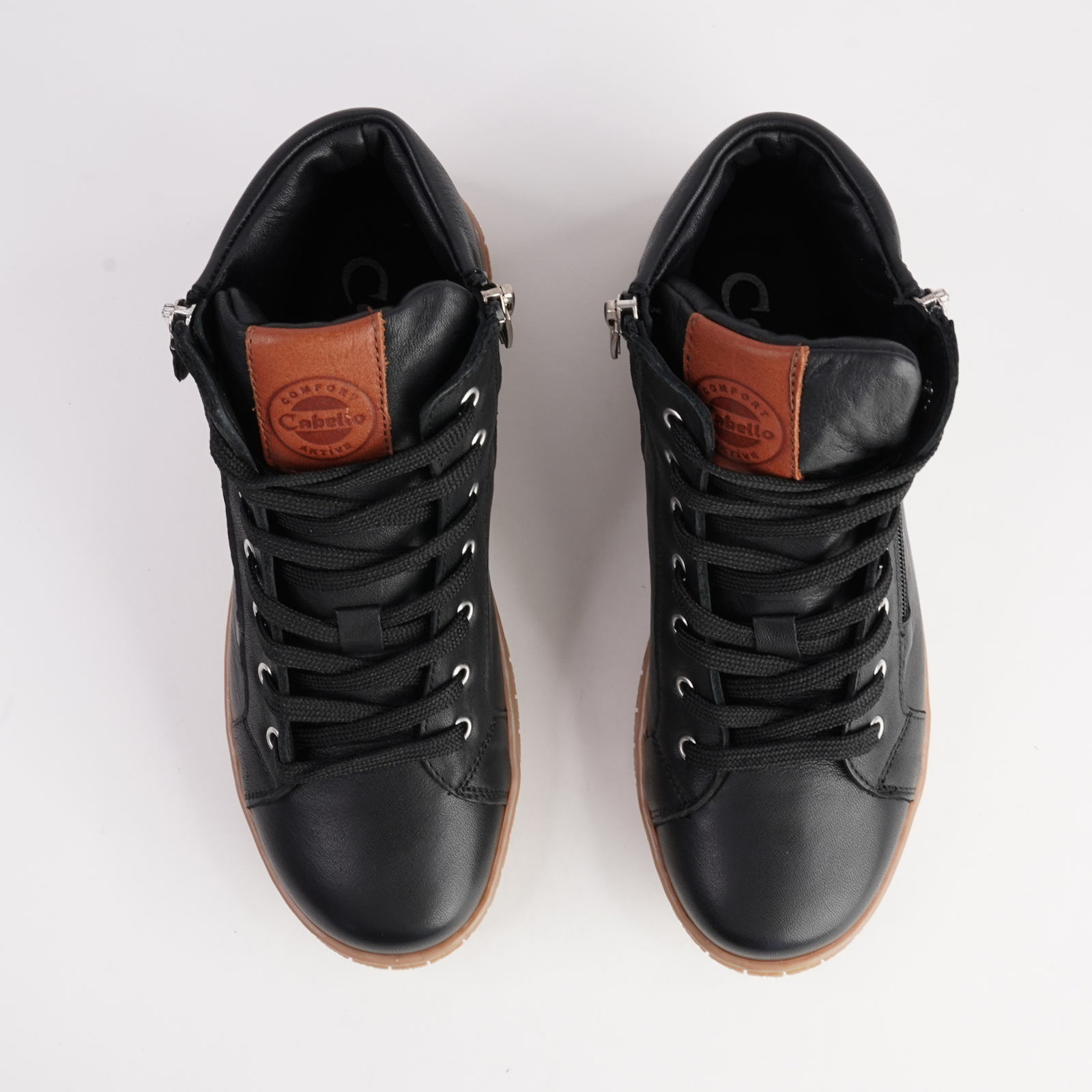 Reagan Black Leather Lace Up Boots