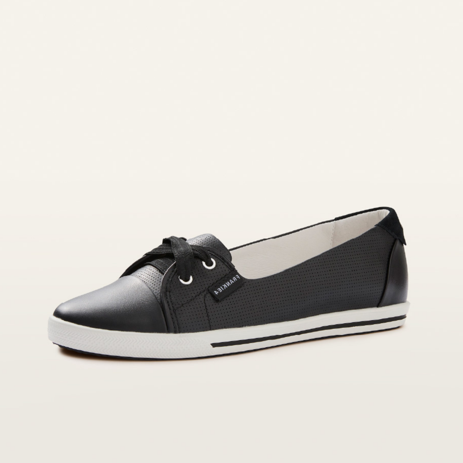 Hannah III Black Punched Leather Sneakers