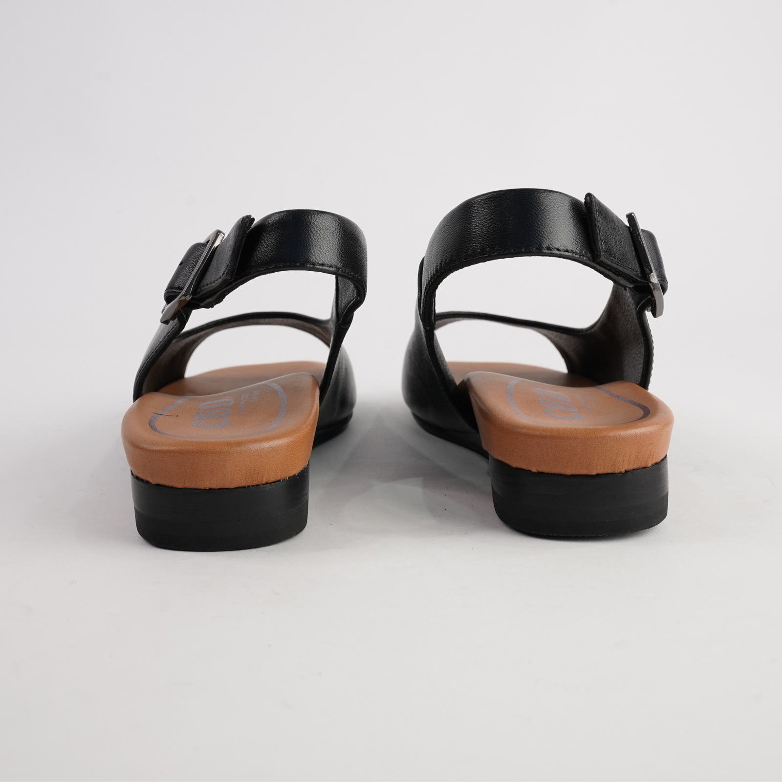 Freda Black Leather Sandals