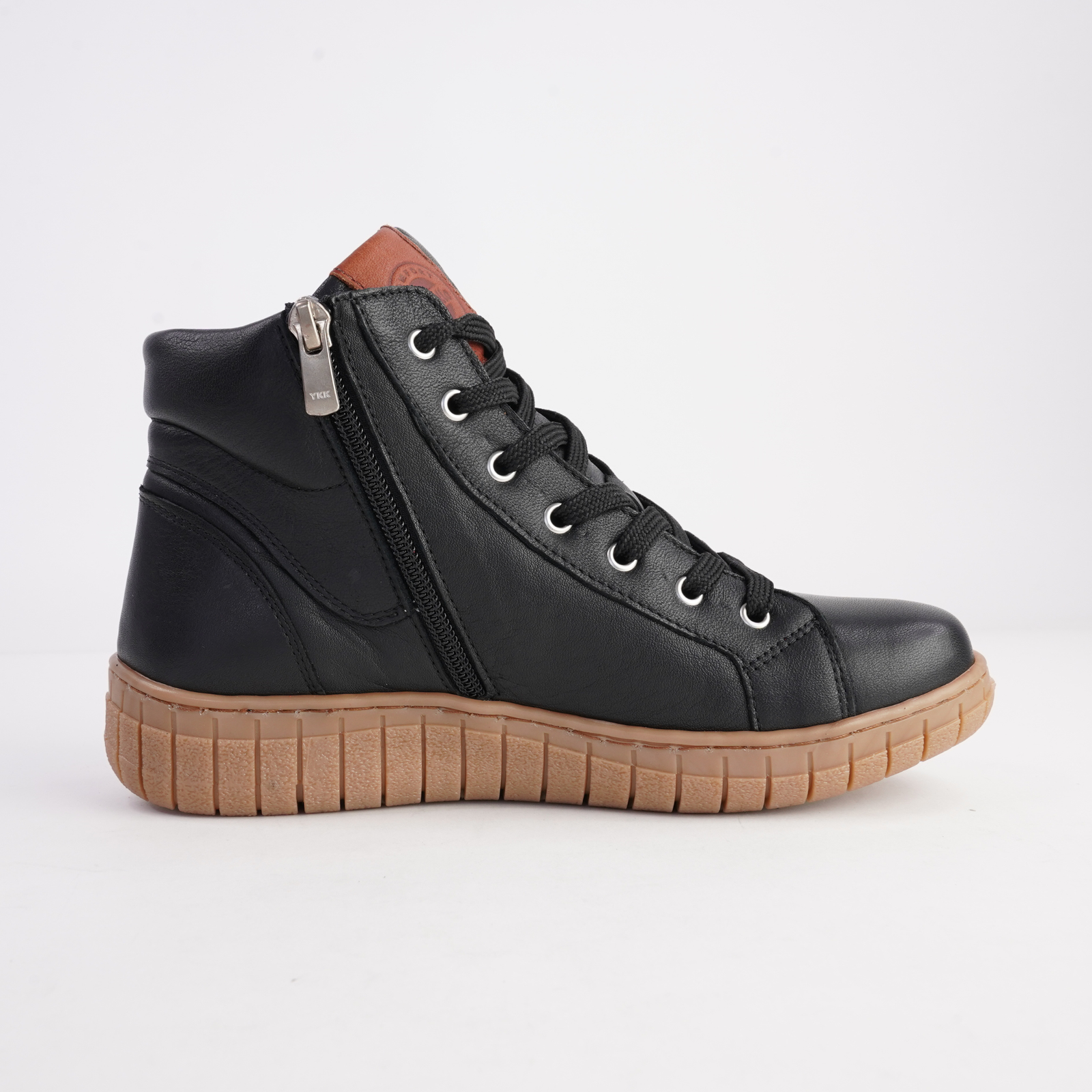 Reagan Black Leather Lace Up Boots