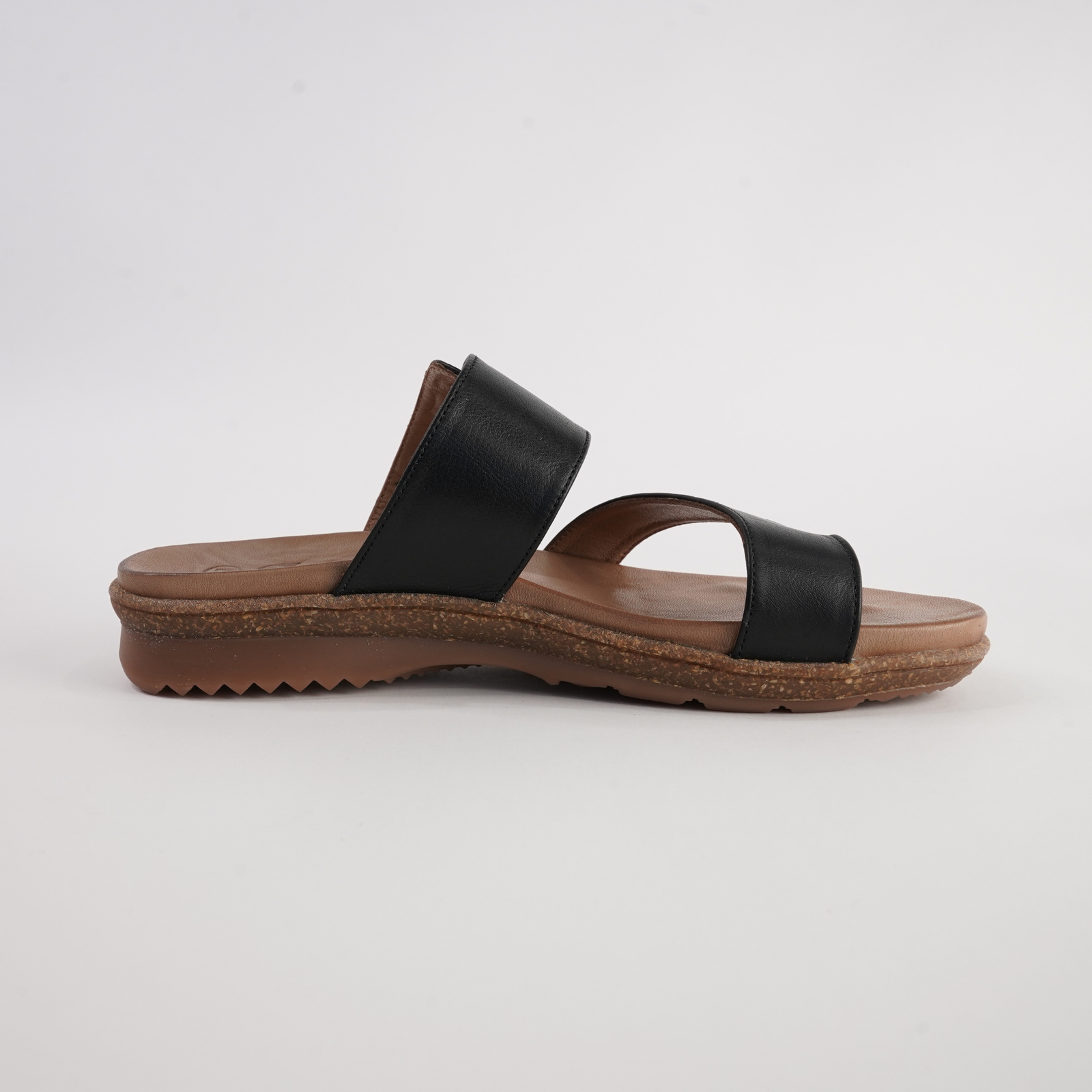 Archy Black Leather Sandals