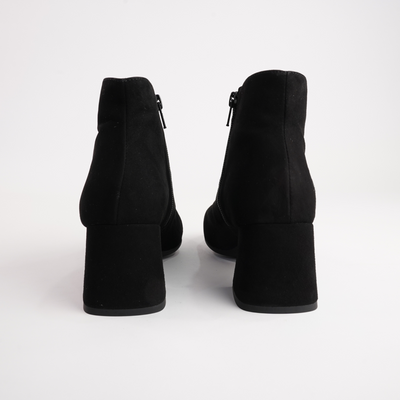 Isolde Black Suede Leather Ankle Boots