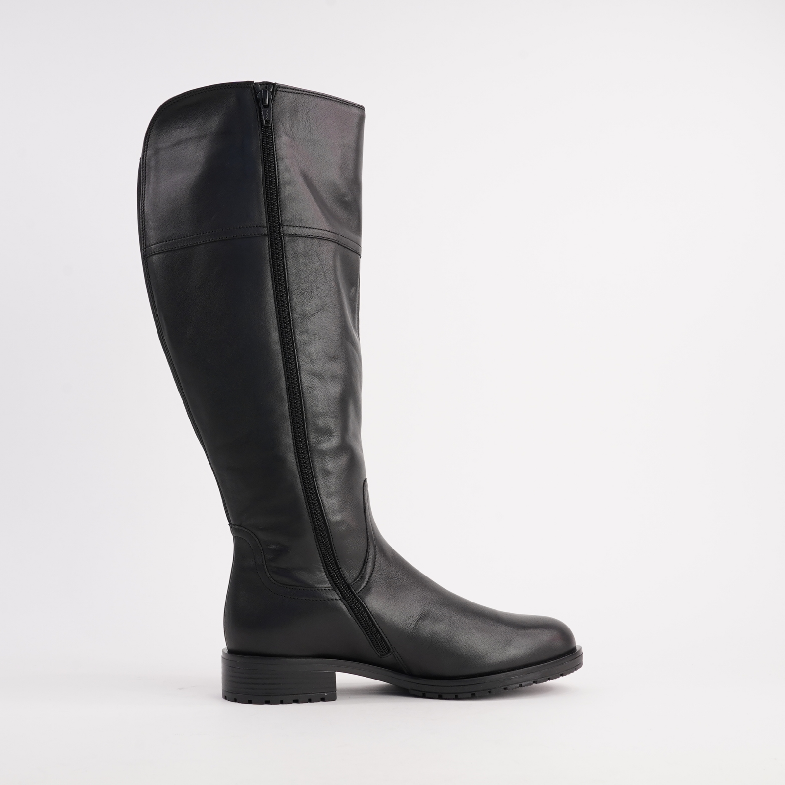 Charlie Black Leather Knee High Boots