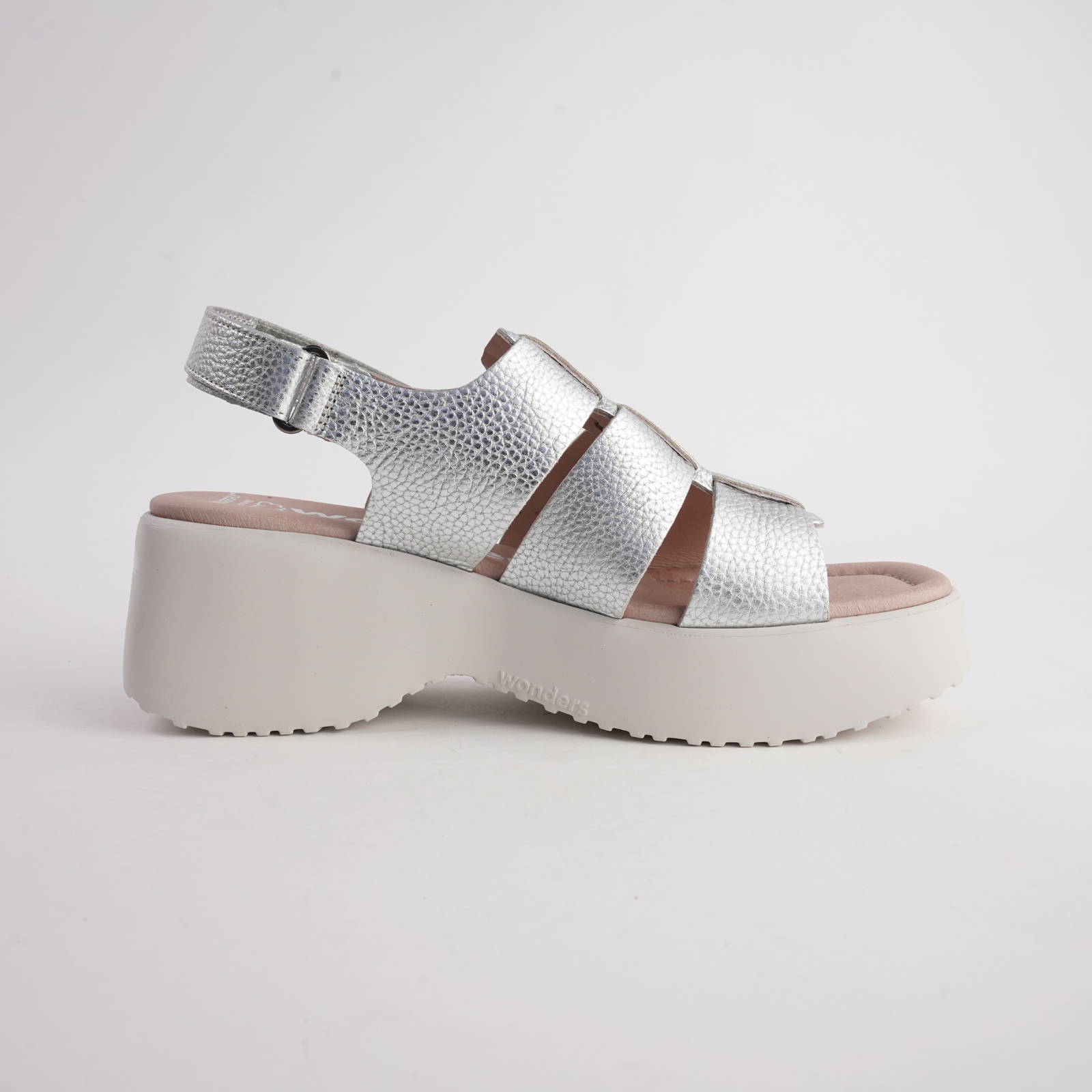 Dove Silver/ Off White Leather Sandals
