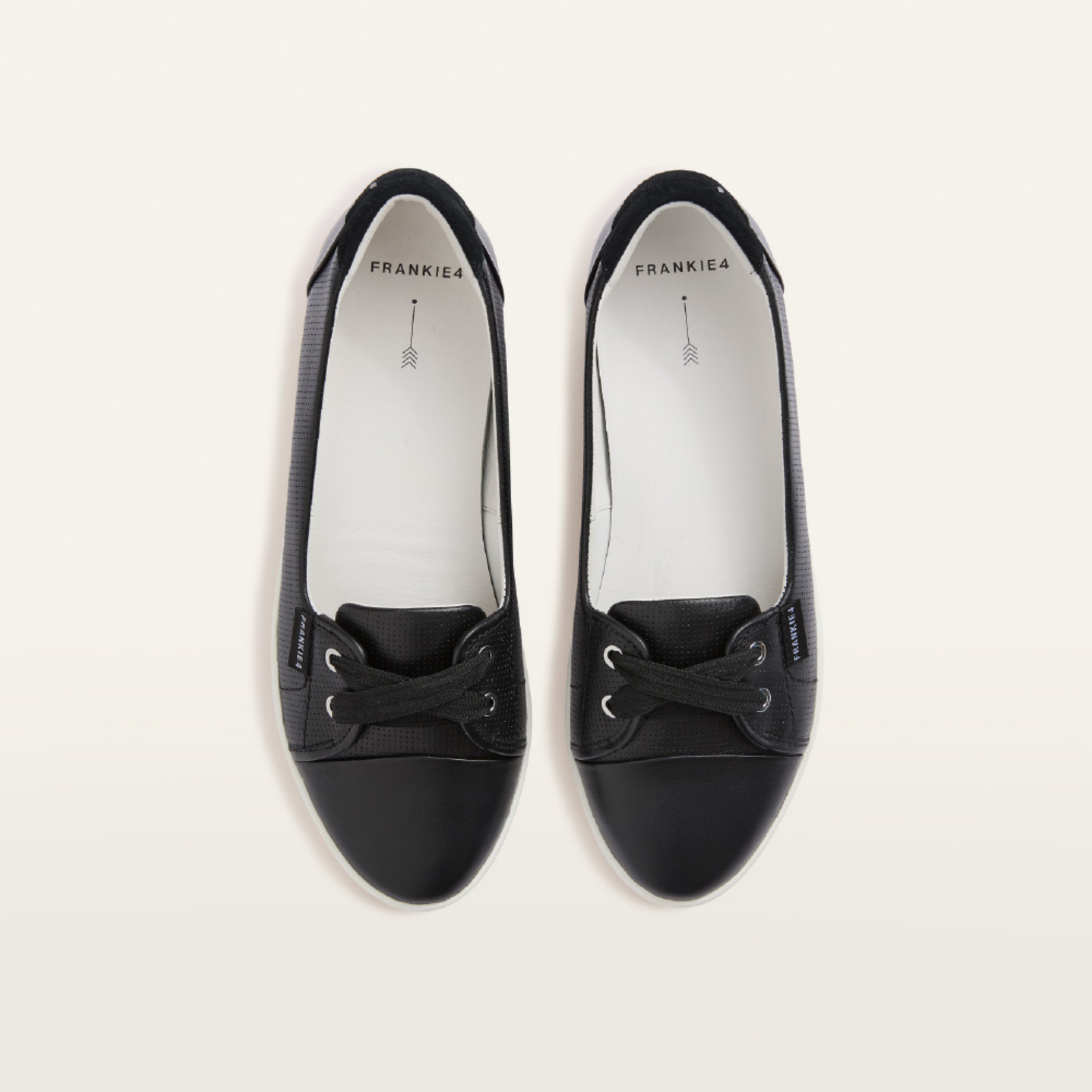 Hannah III Black Punched Leather Sneakers