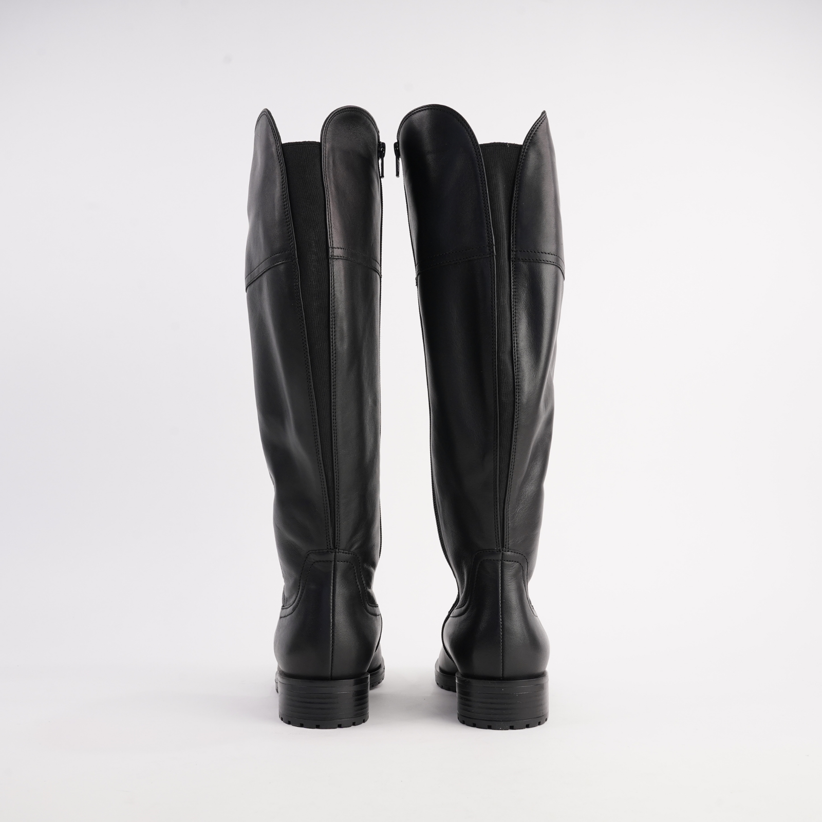 Charlie Black Leather Knee High Boots