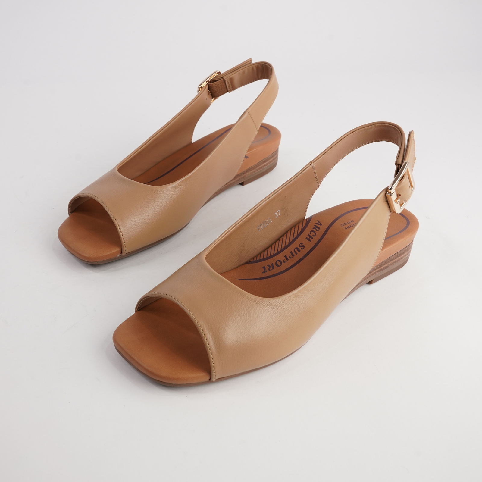 Freda Camel Leather Sandals