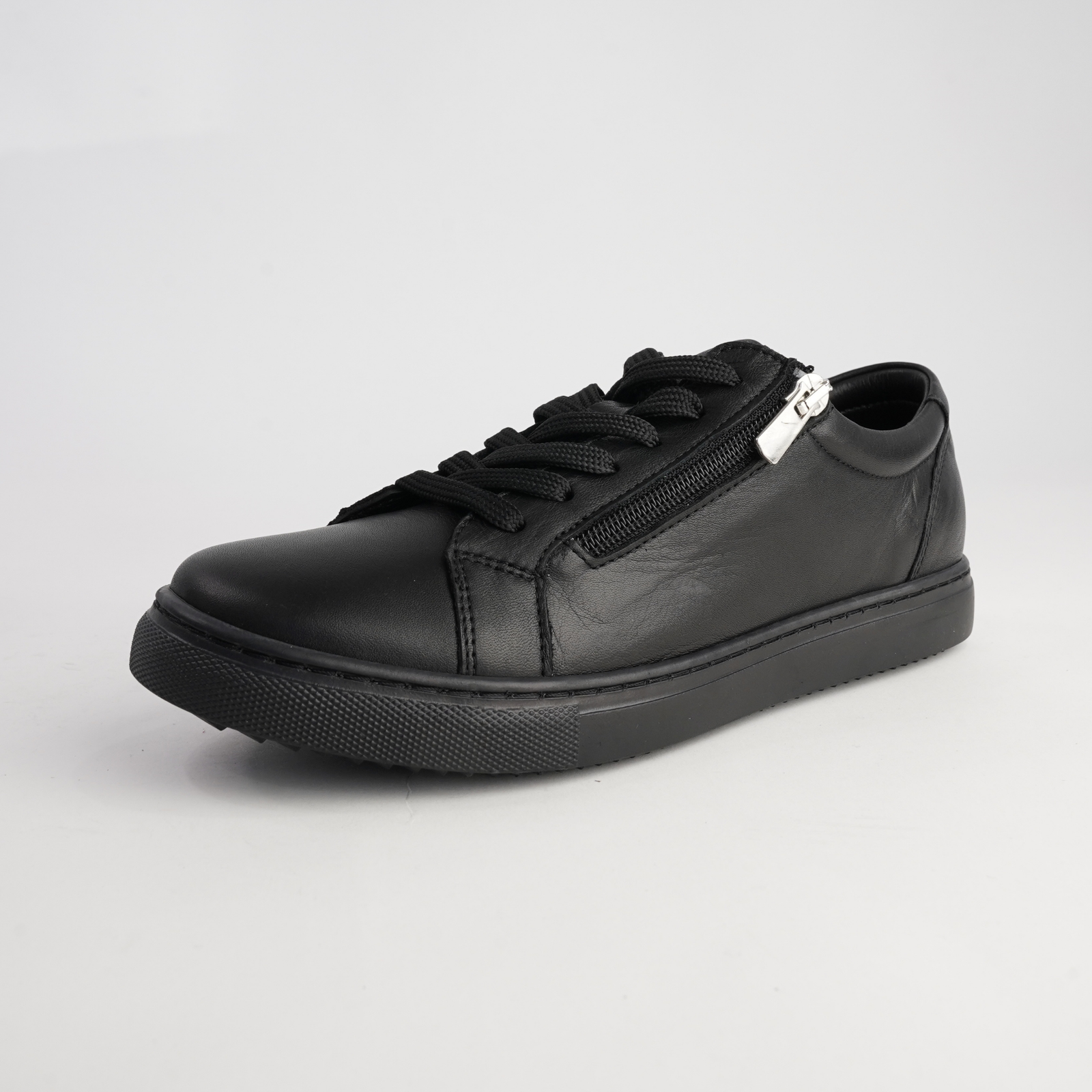Unly Black Leather Sneakers