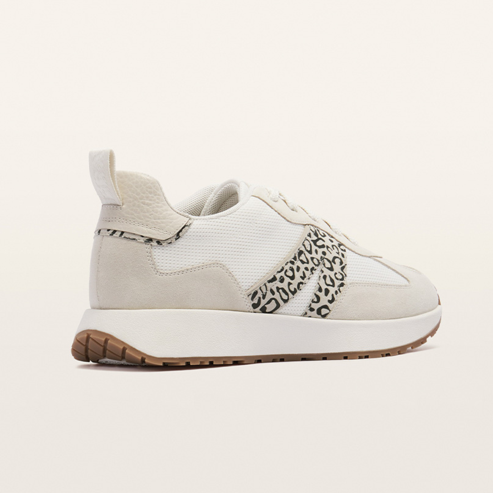 Axel II White Leather Leopard Sneakers