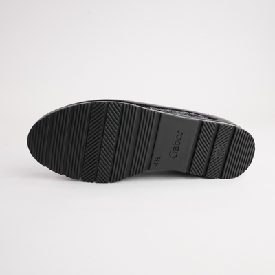 Giselle Black Patent/ Black Suede Leather Loafers