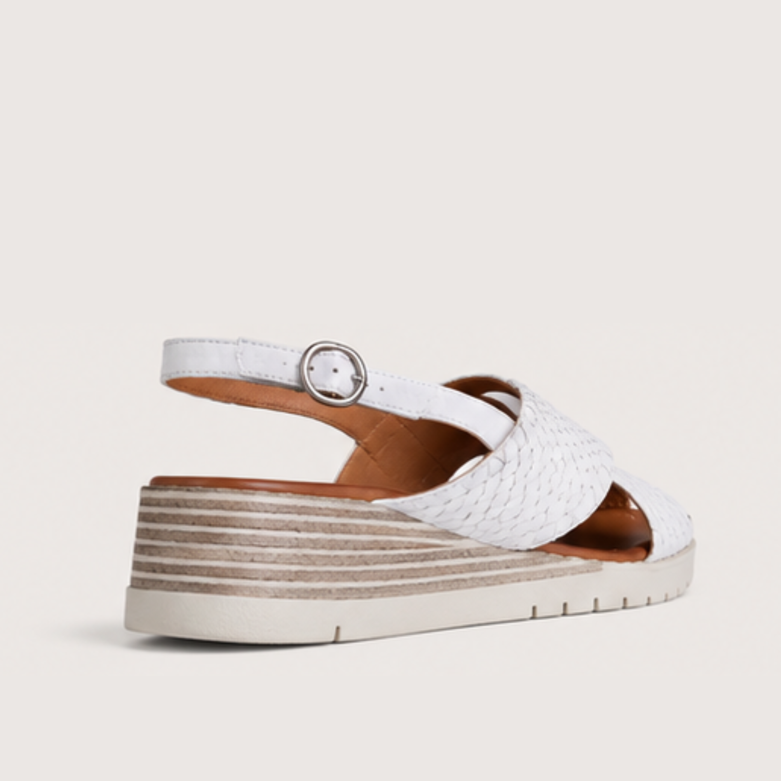 Exile White Leather Sandals